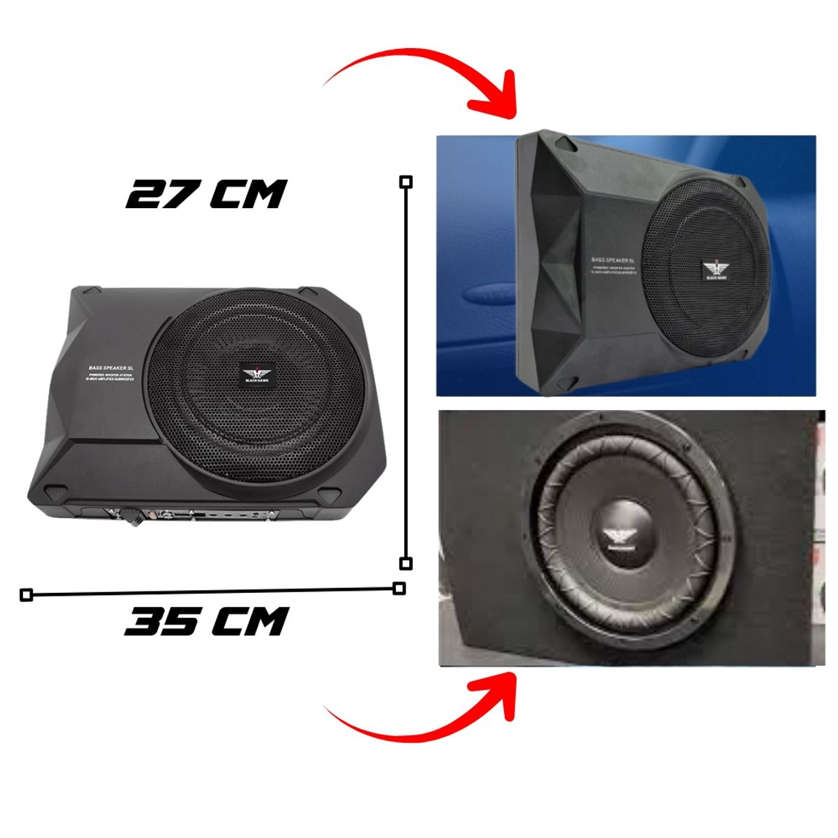 BLACK HAWK - BAJO ACTIVO 10 900W 250WRMS BH-SW10UST BLACK HAWK