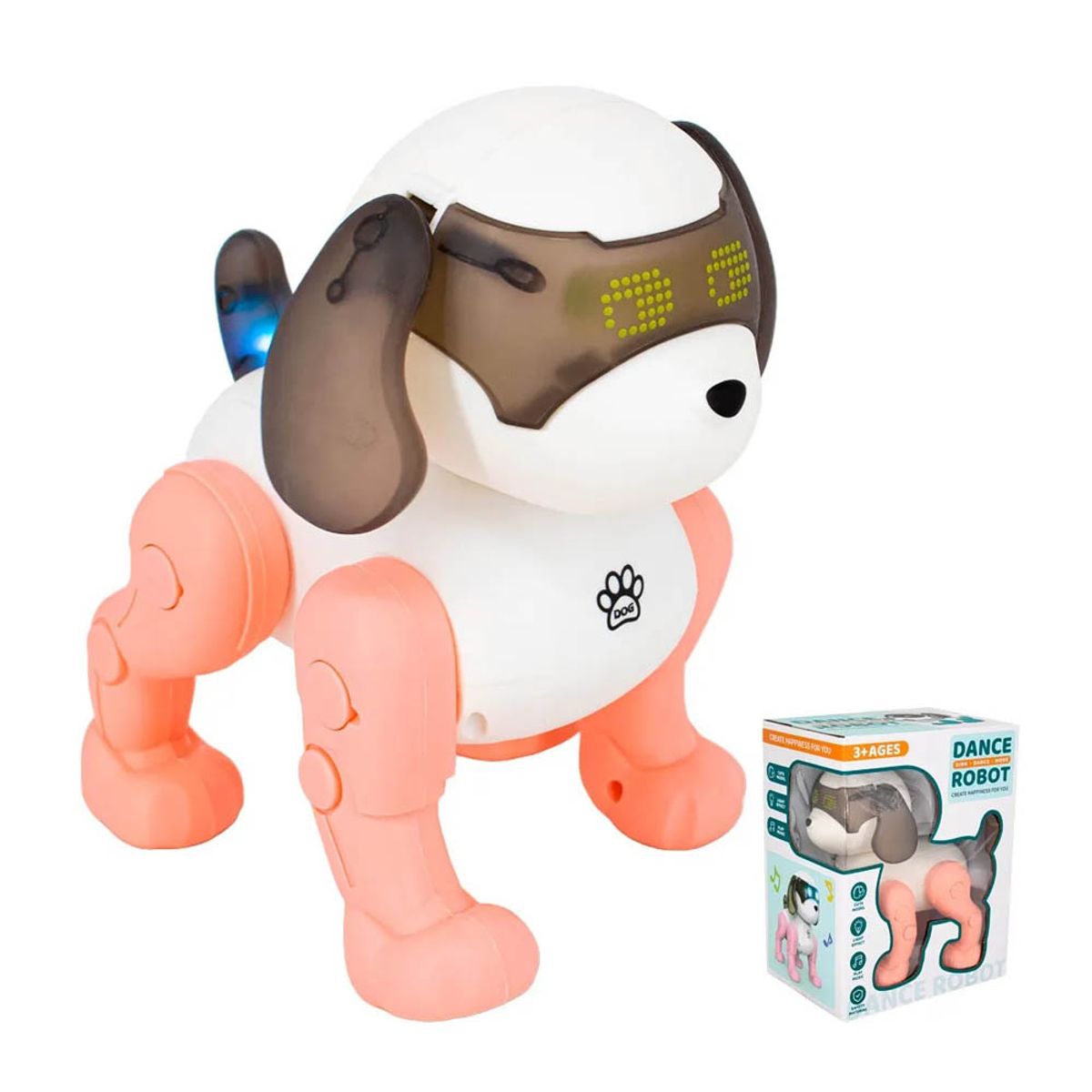 OEM - Perro Robot Musical Dance con Luces Rosa