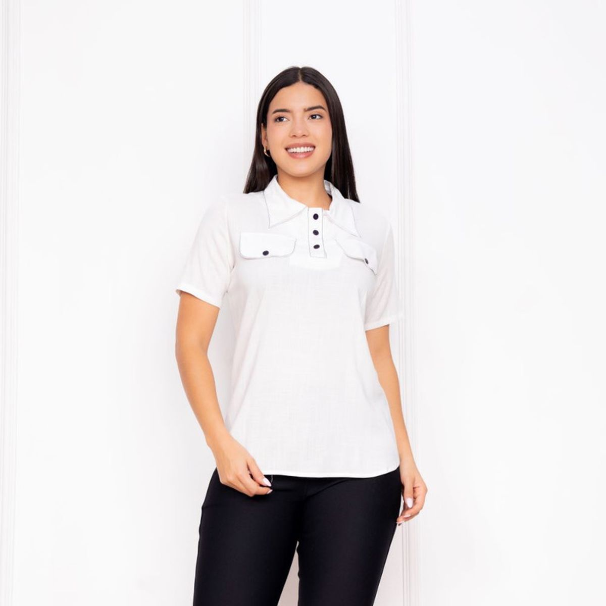 VICCI - Blusa mc Nuvia Vicci lino perla ce