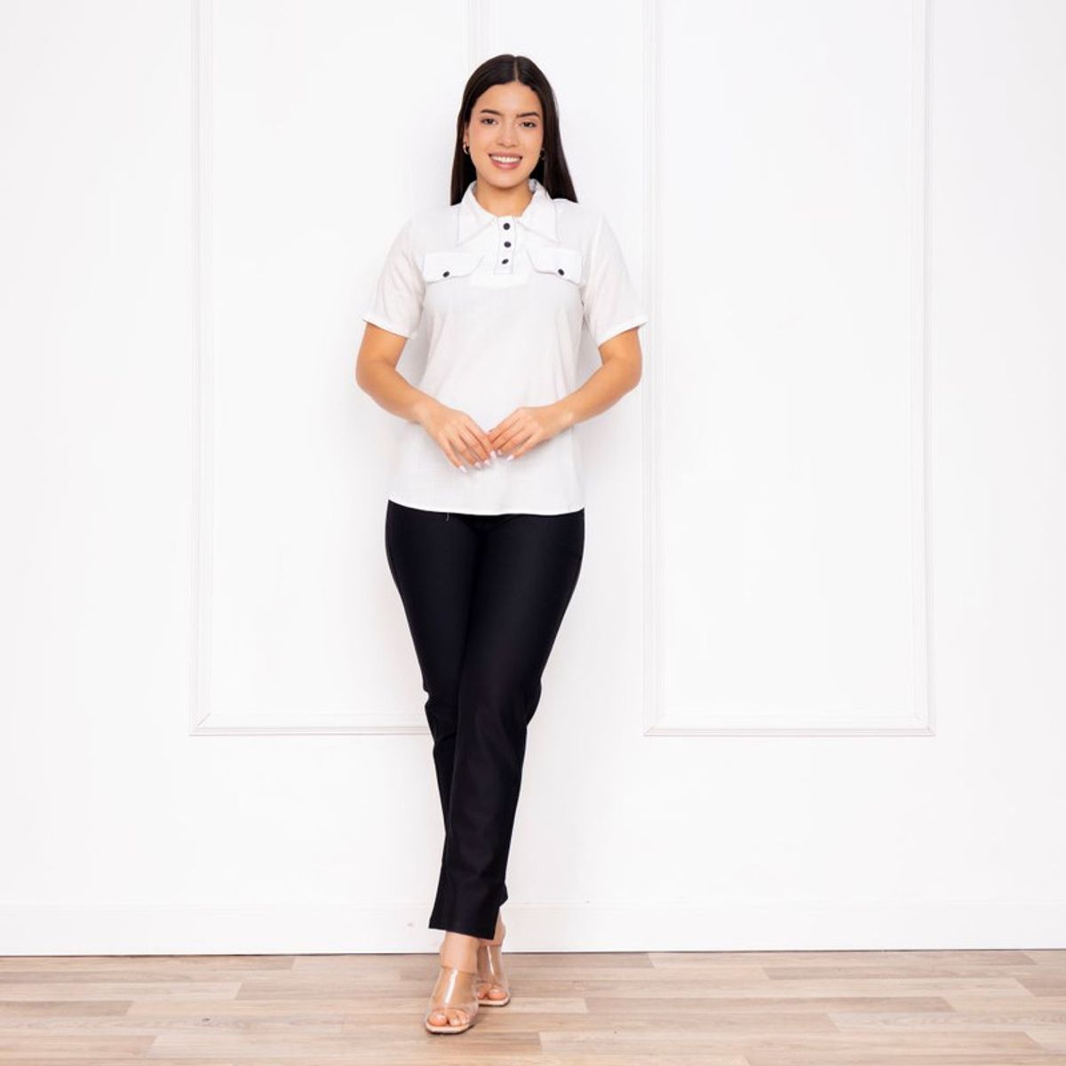 VICCI - Blusa mc Nuvia Vicci lino perla ce