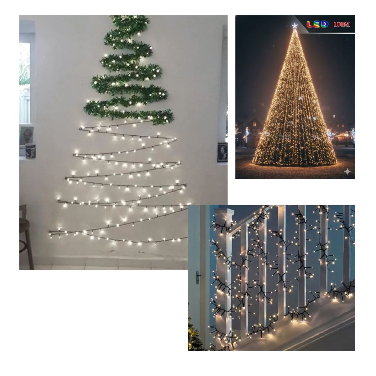 OEM - Tira de Luces LED Amarillo de 100 metros Navideño