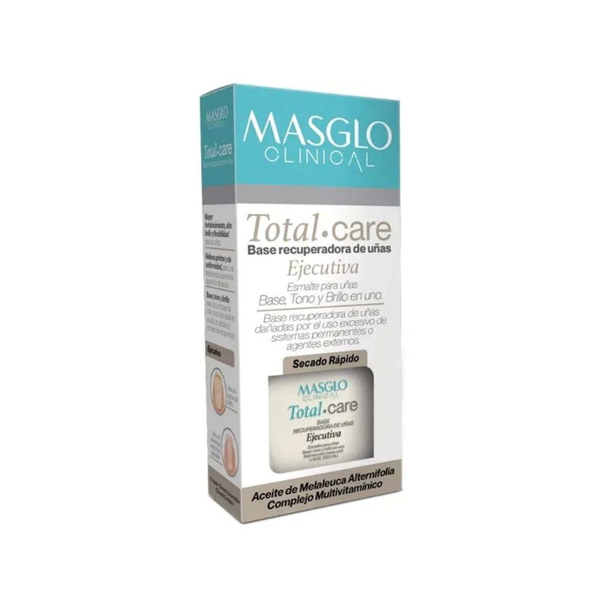 MASGLO - Masglo Clinical Total Care - Base Recuperadora Ejecutiva de Uñas Maltratadas 13,5 ML