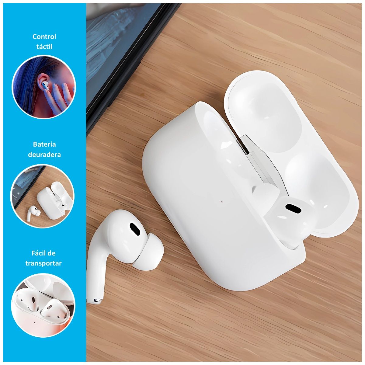 GENERICO - Audífonos In-Ear Bluetooth 5.1 de 2da Generación con Estuche de Carga Blanco