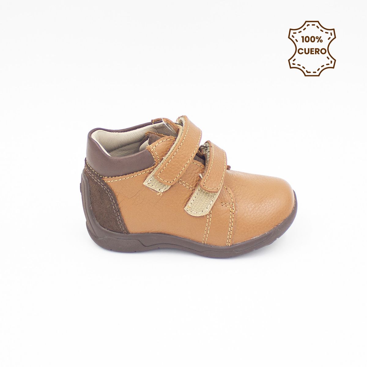 FAR WEST - Zapatos Botines Primeros Pasos Pega Pega Niño Juan Cuero Natural