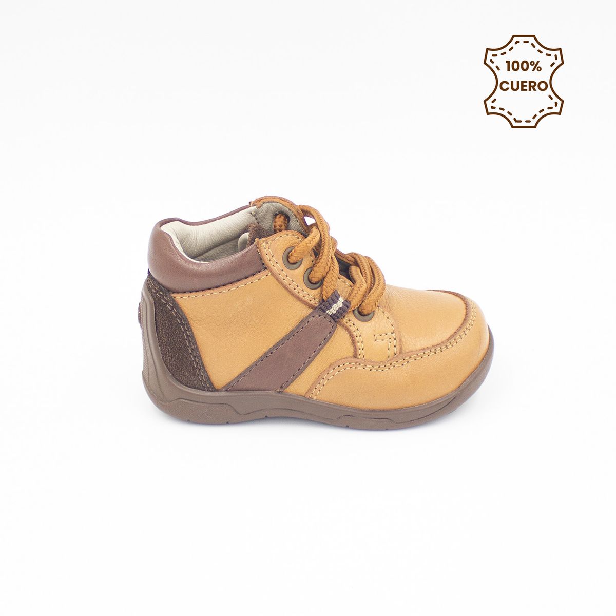 FAR WEST - Zapatos Botines Primeros Pasos Pega Pega Niño Gael Cuero Natural