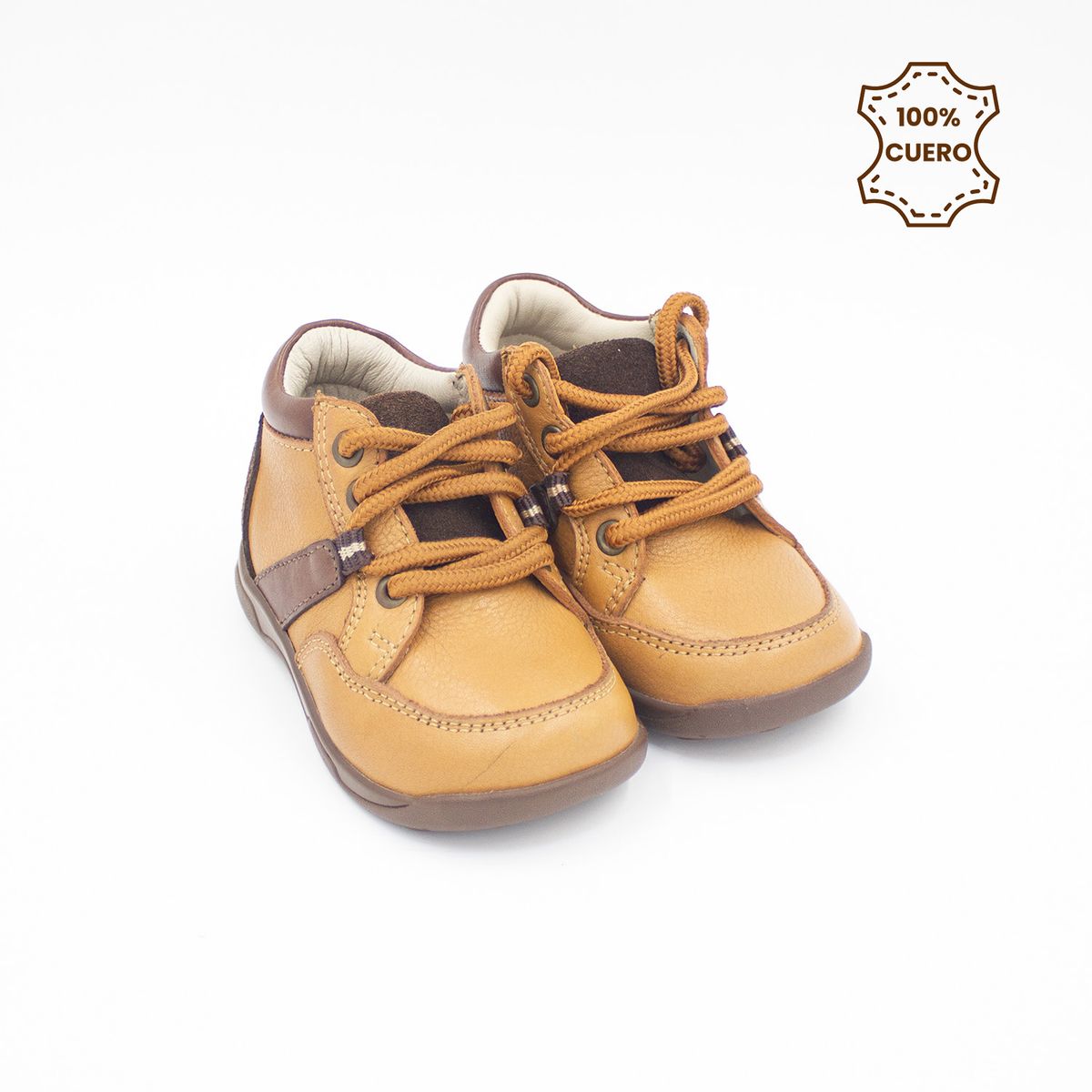 FAR WEST - Zapatos Botines Primeros Pasos Pega Pega Niño Gael Cuero Natural