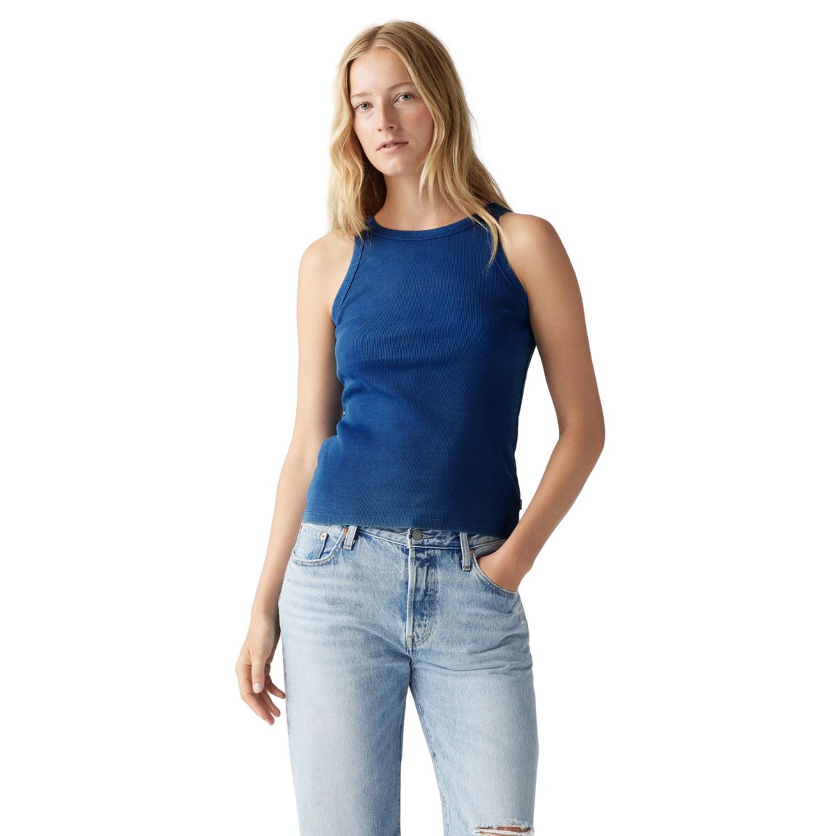 LEVIS - Polo Mujer Essential Racer Tank Azul Levis