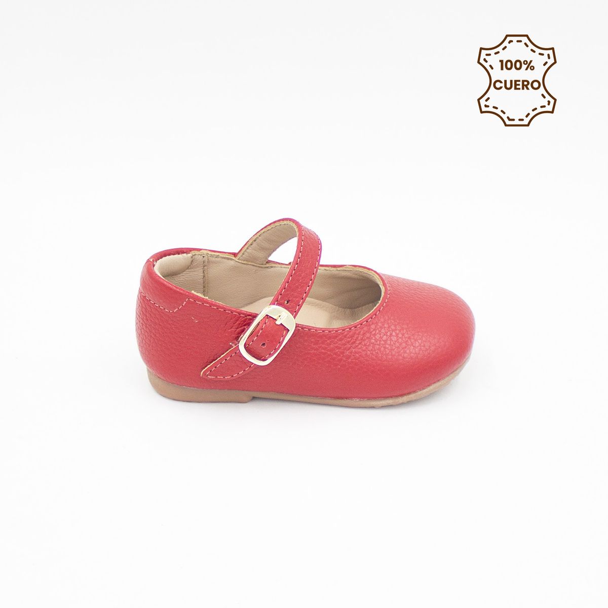 KONE - Ballerinas Primeros Pasos Niña Asia Cuero Rojo