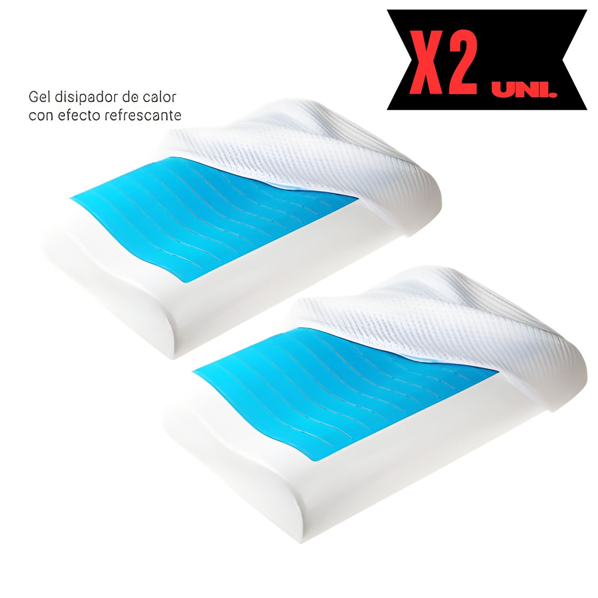 OEM - Almohada Cervical Viscoelástica Con Gel x2 unidades