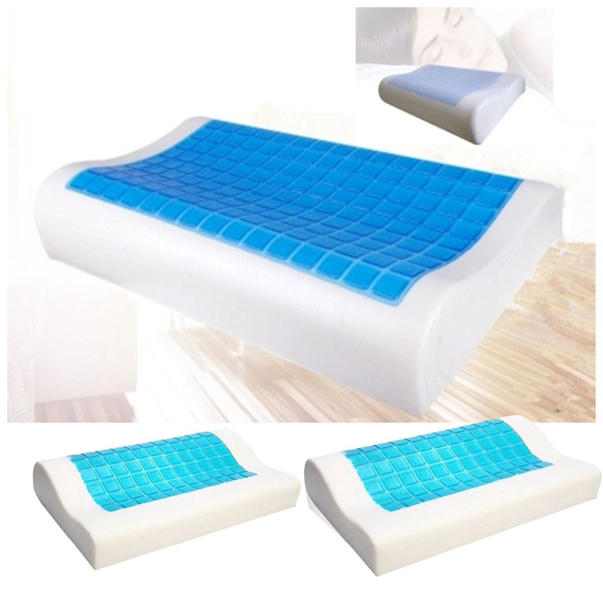 OEM - Almohada Cervical Viscoelástica Con Gel x2 unidades