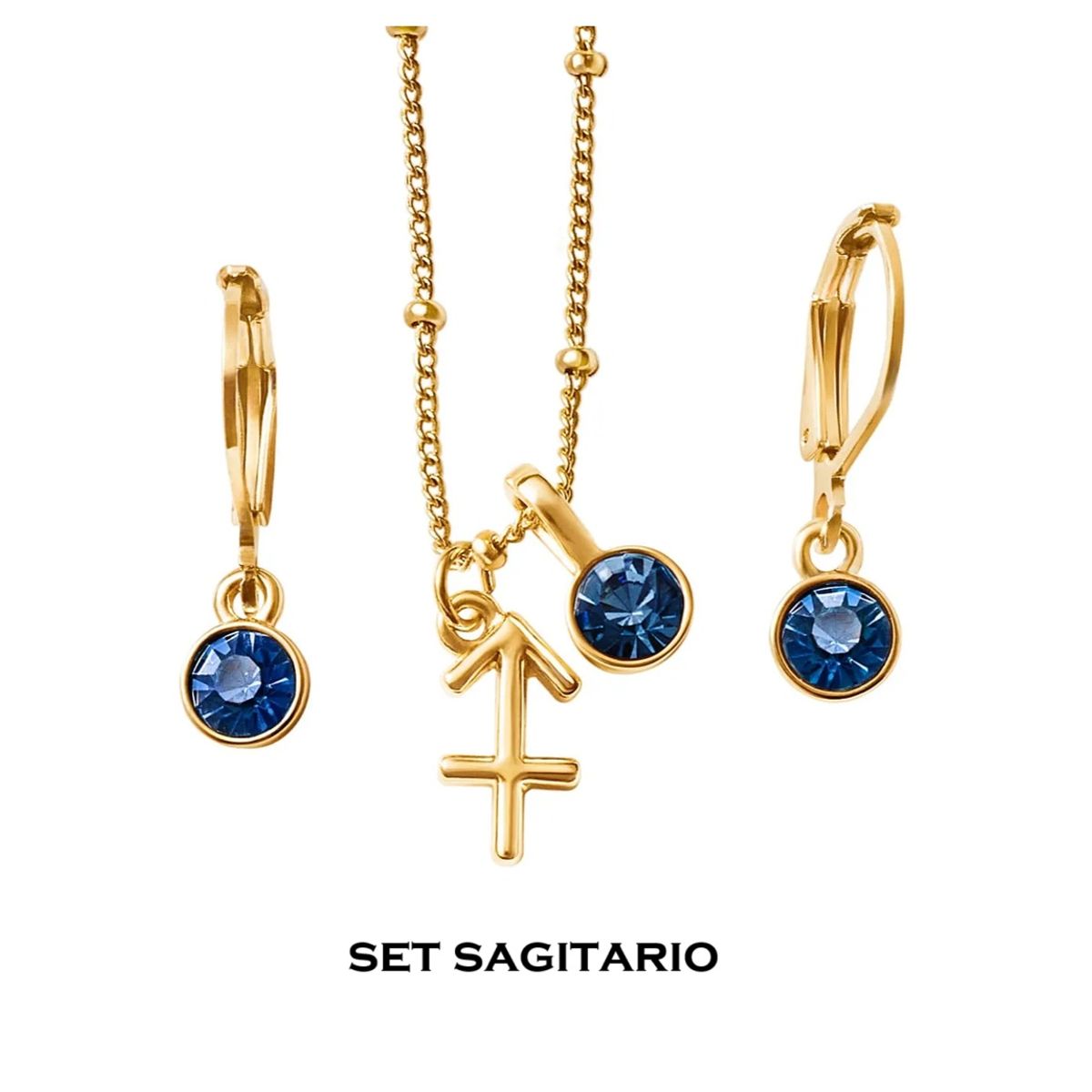 Esika - Set Collar + Aretes SAGITARIO Signos Zodiacales Baño de Oro 24k y Cristales