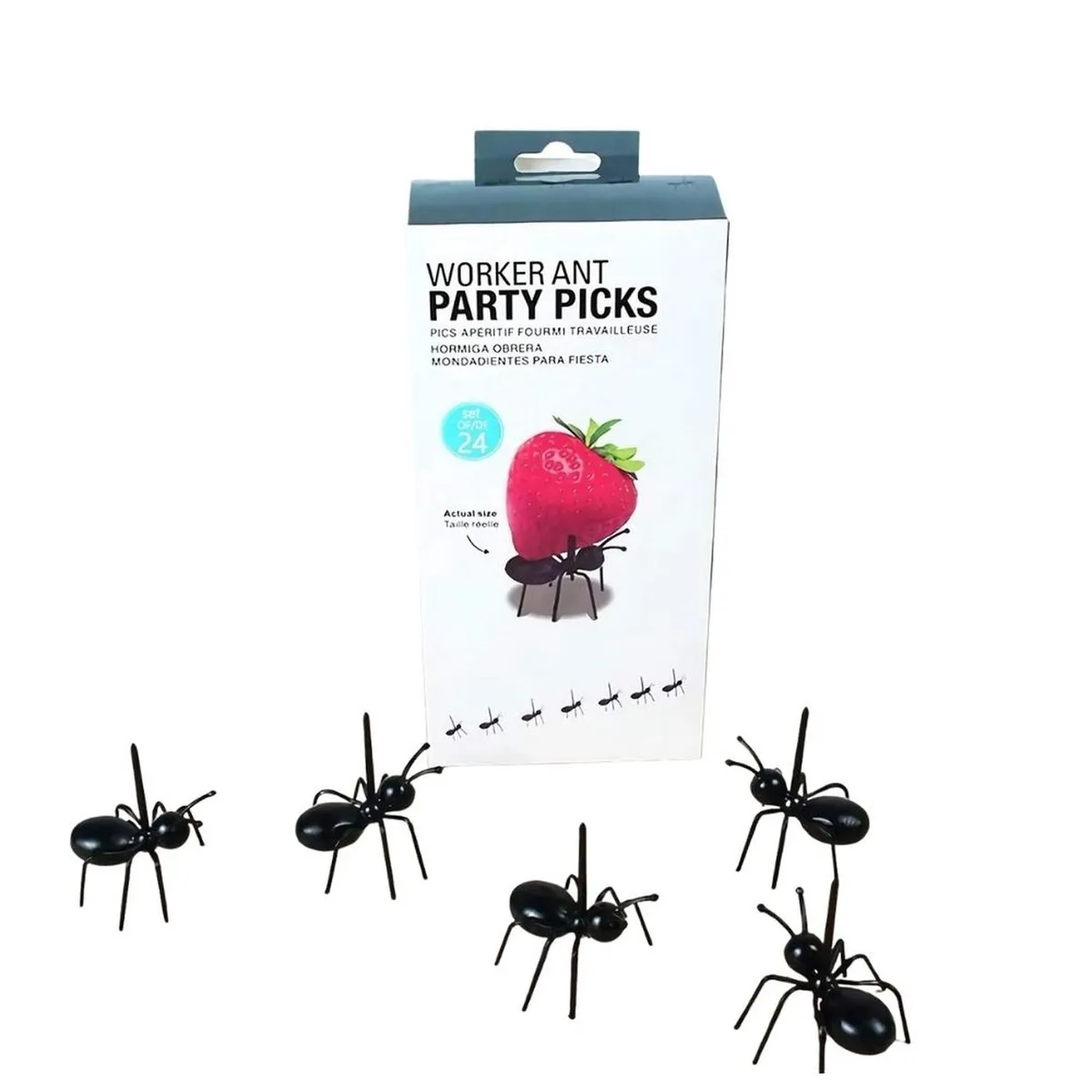 GENERICO - Pickers o Mondadientes en forma de hormigas - 24 unidades