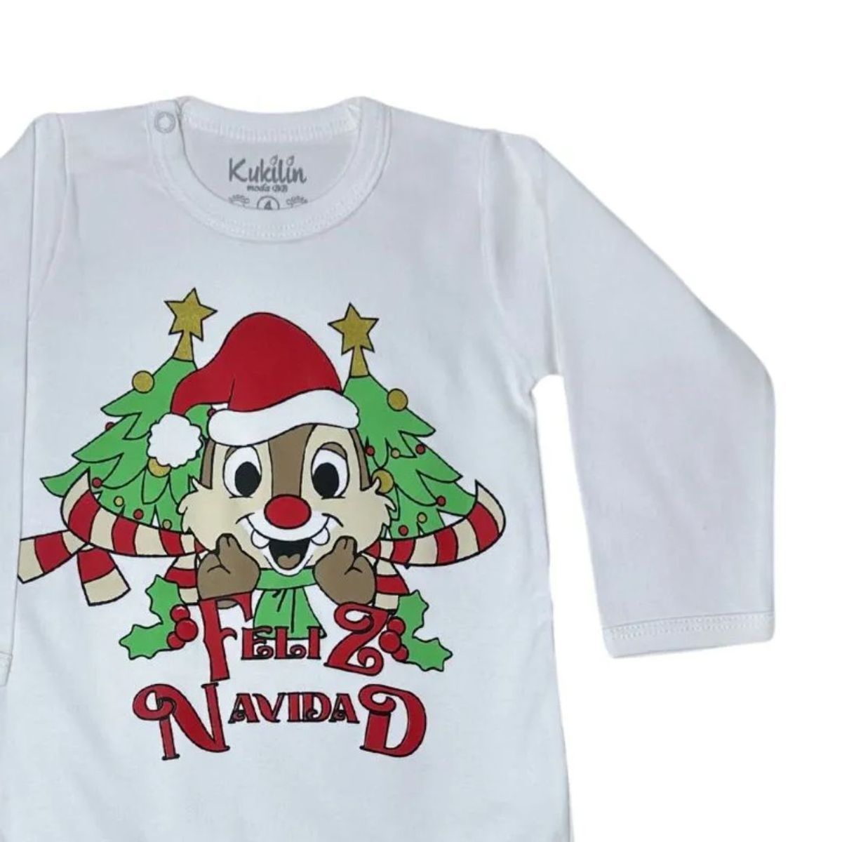 GENERICO - Body Bebé Feliz Navidad blanco Talla 2