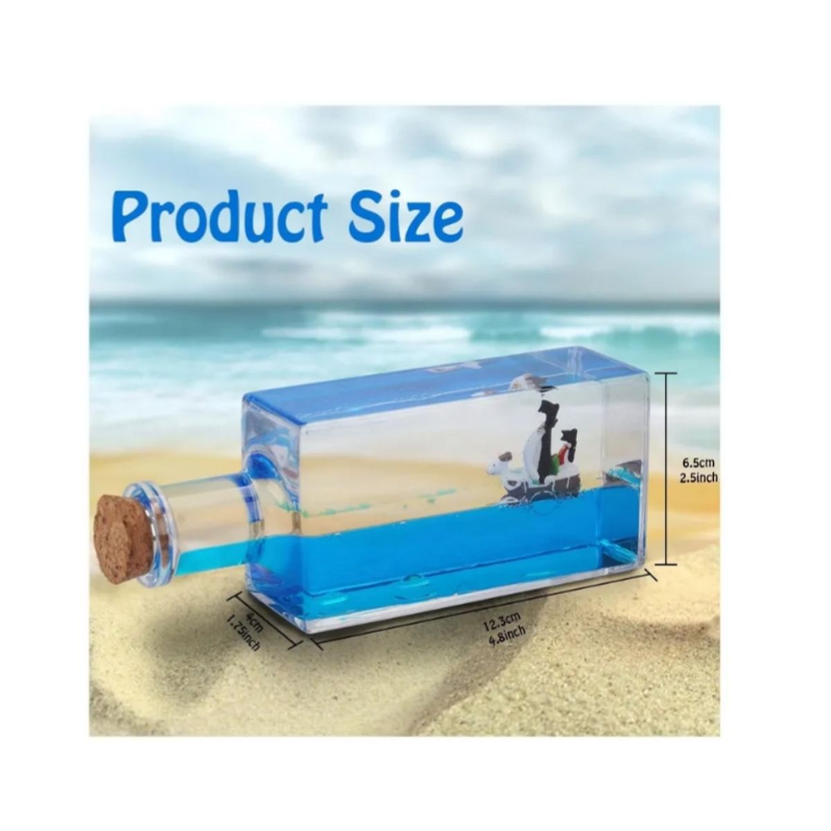 GENERICO - BOTELLA DE LA CALMA COLOR AZUL CON BLANCO