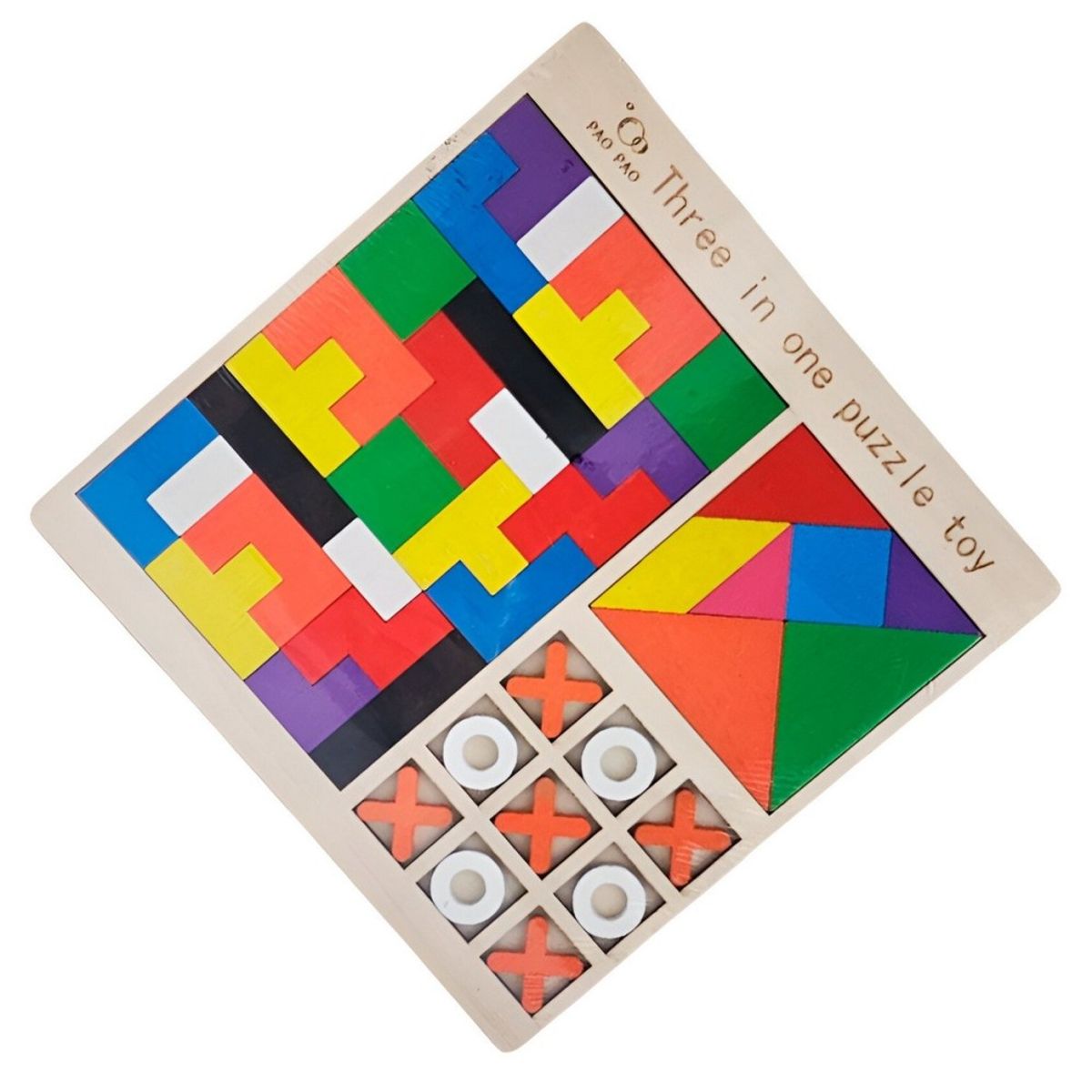 GENERICO - Juego De Mesa 3 En 1 Tagram Triqui Aprendizaje Didactico