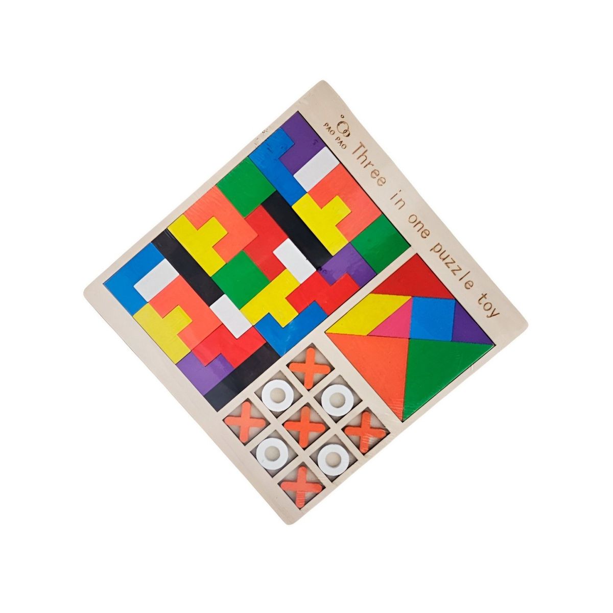 GENERICO - Juego De Mesa 3 En 1 Tagram Triqui Aprendizaje Didactico