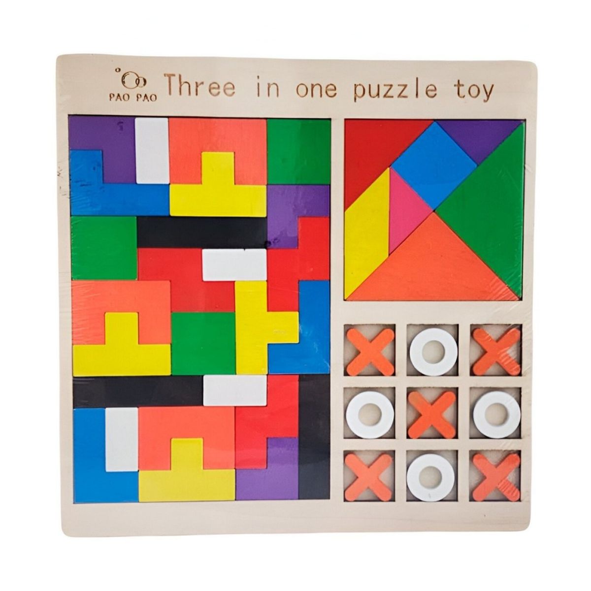 GENERICO - Juego De Mesa 3 En 1 Tagram Triqui Aprendizaje Didactico