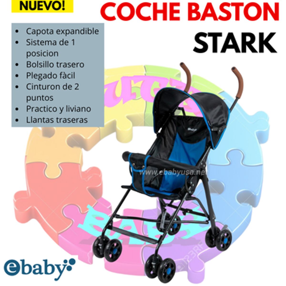 EBABY - COCHE BASTON STARK COD2015 - AZUL