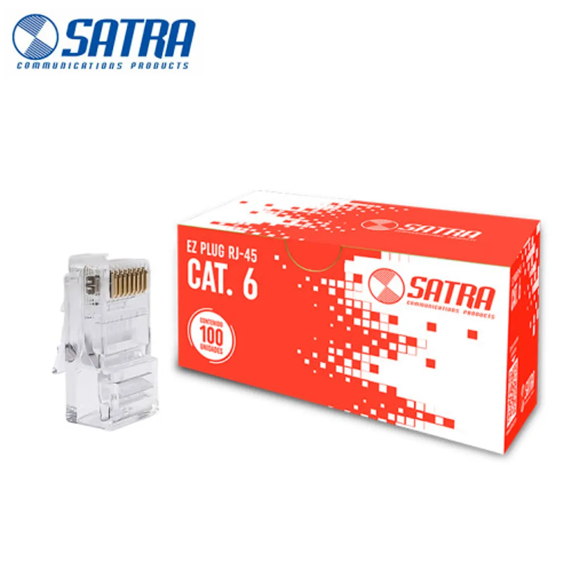 Conectores RJ45 SATRA  EZ CAT6 RJ45 22-26AWG Caja de 100 Unidades, marca SATRA - Foto 2