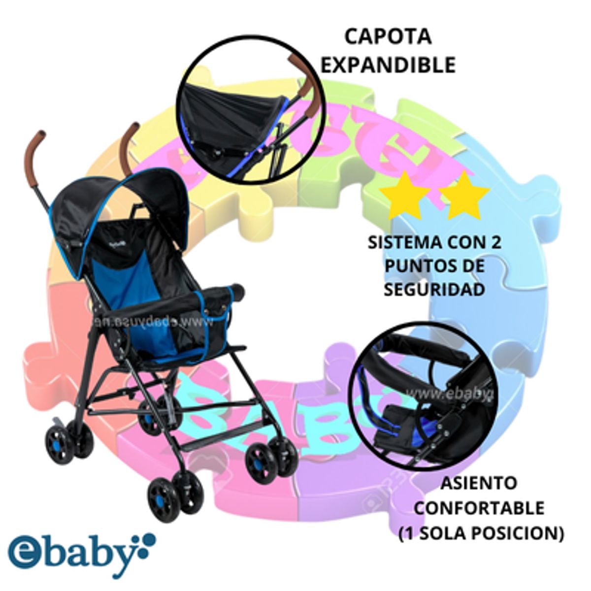 EBABY - COCHE BASTON STARK COD2015 - AZUL