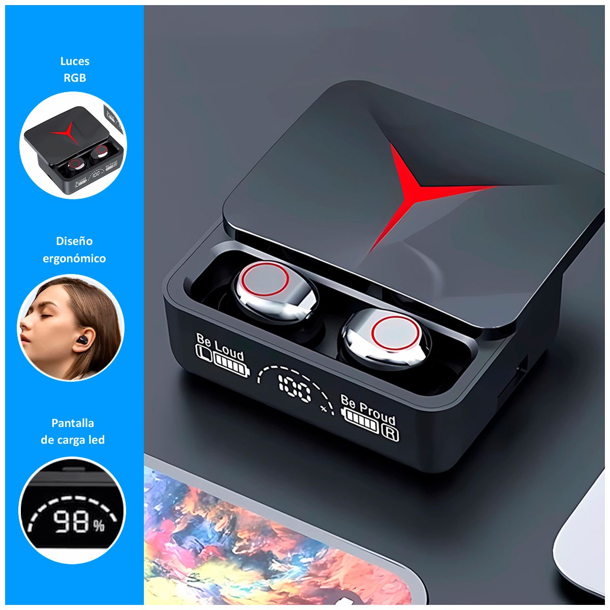 GENERICO - Audífonos Inalámbricos M90 PRO con Bluetooth 5.3 Negro