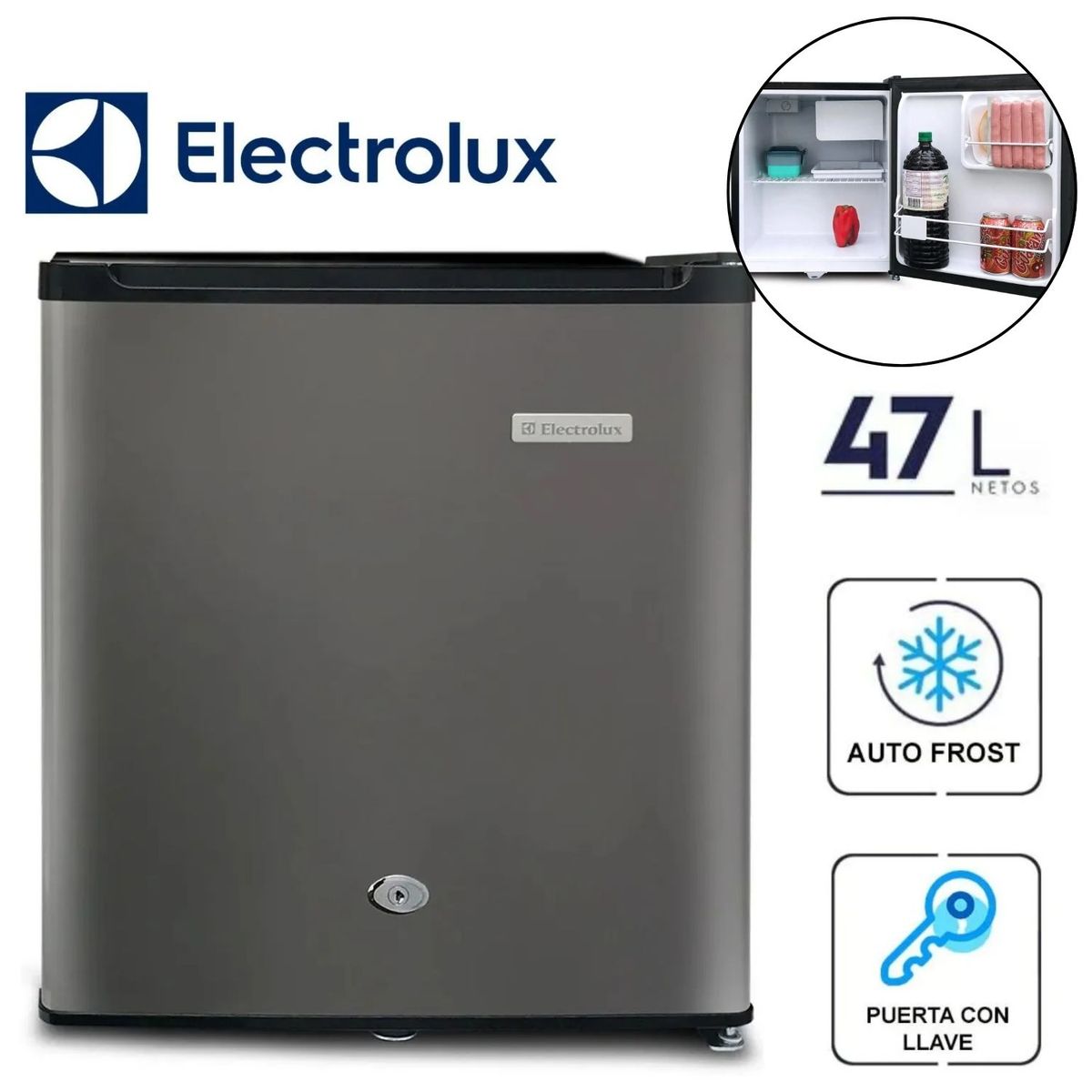 ELECTROLUX - Frigobar Electrolux 47 Lt ERD50G2HPI Sistema Door Lock Gris