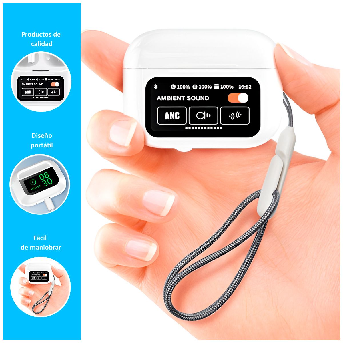 GENERICO - Audífonos Pods Pro 2 genéricos con pantalla táctil Blanco