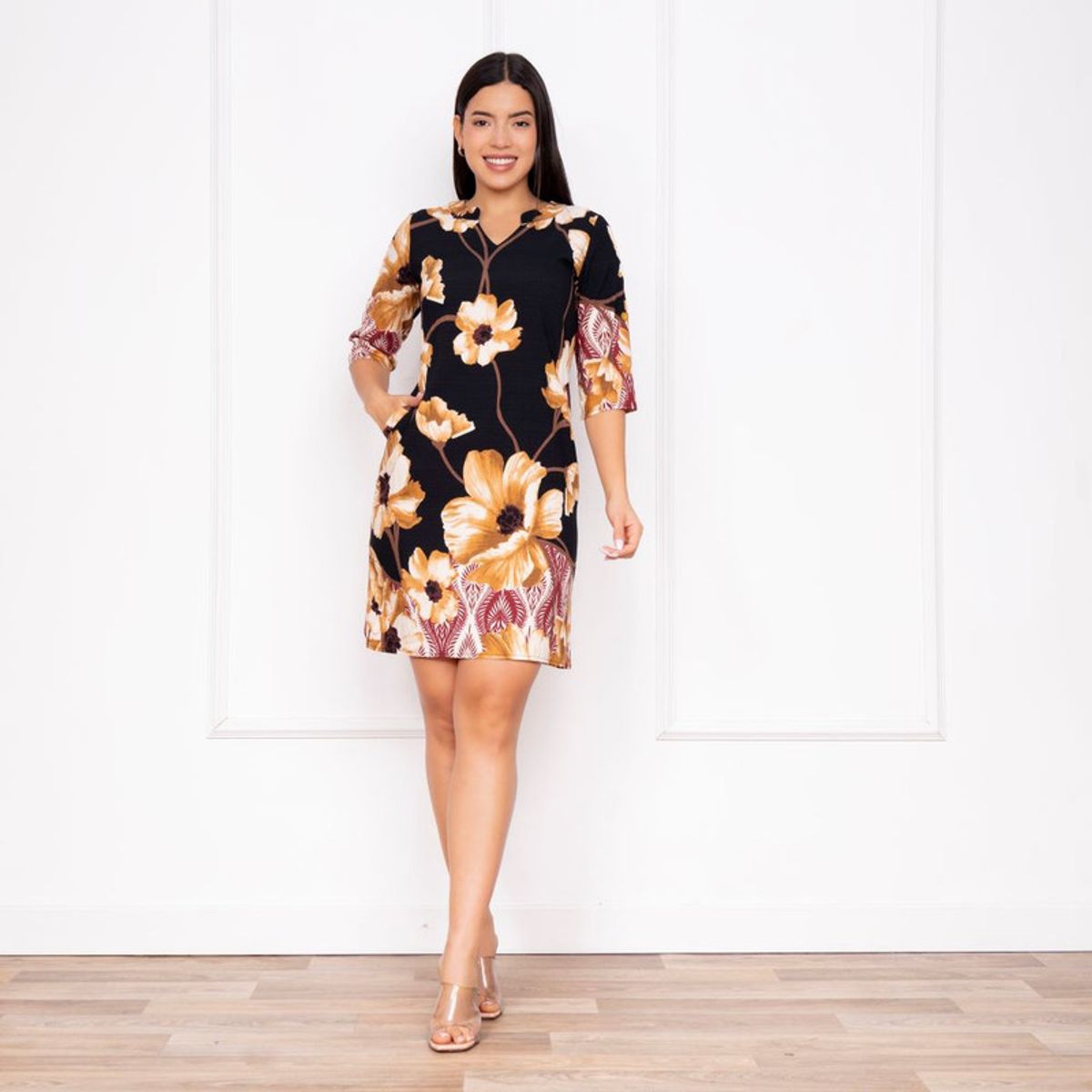 VICCI - Vestido m 34 Yanir Vicci rayon negro estamp