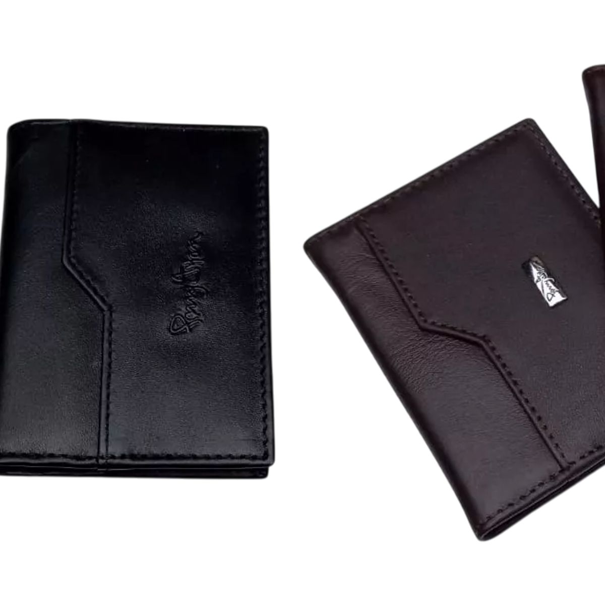 PERRY JHAN - Tarjetero de Cuero Minimalista Dos cuerpos