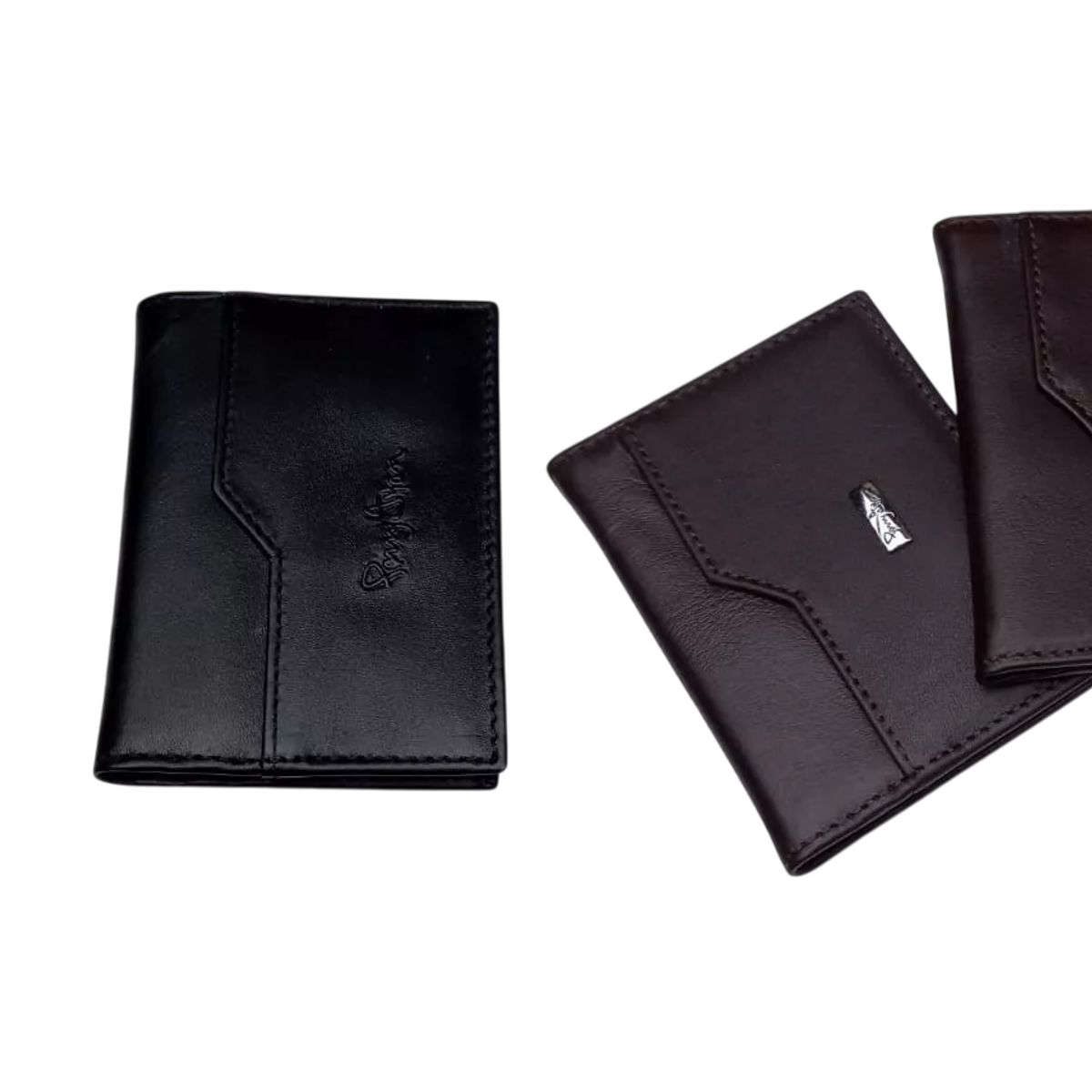 PERRY JHAN - Tarjetero de Cuero Minimalista Dos cuerpos