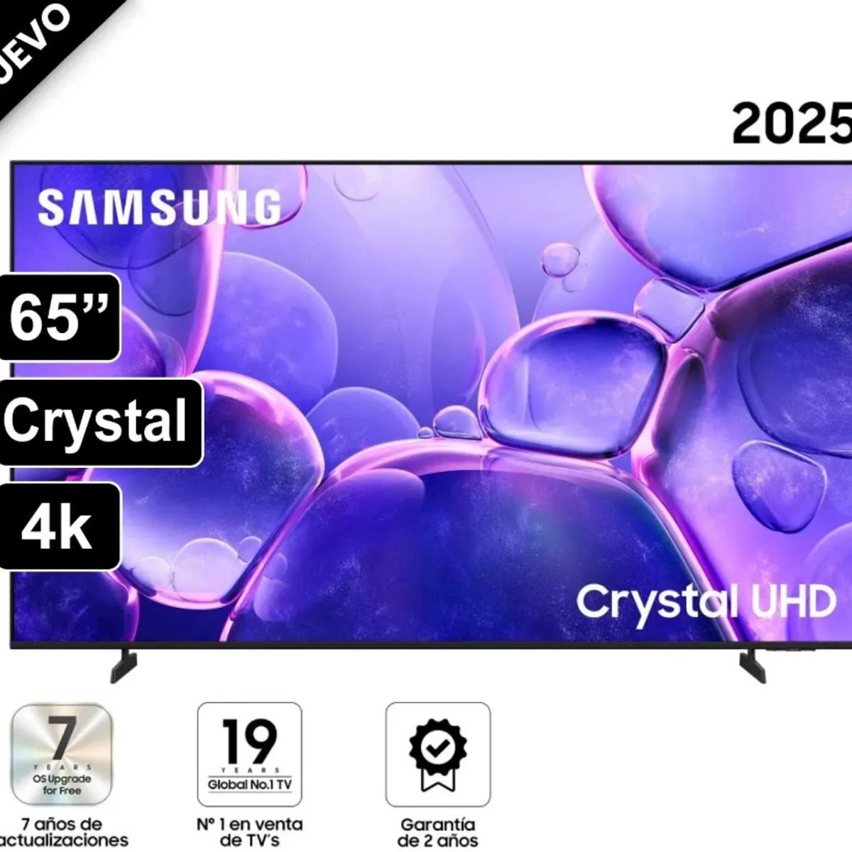 SAMSUNG - Televisor Samsung Smart TV 65" Crystal UHD 4K UN65U8000FGXPE 2025