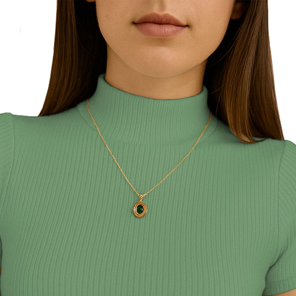 GENERICO - Polo Mujer Cafarena Manga Corta Sab 801-12 Rib Grueso Color Verde