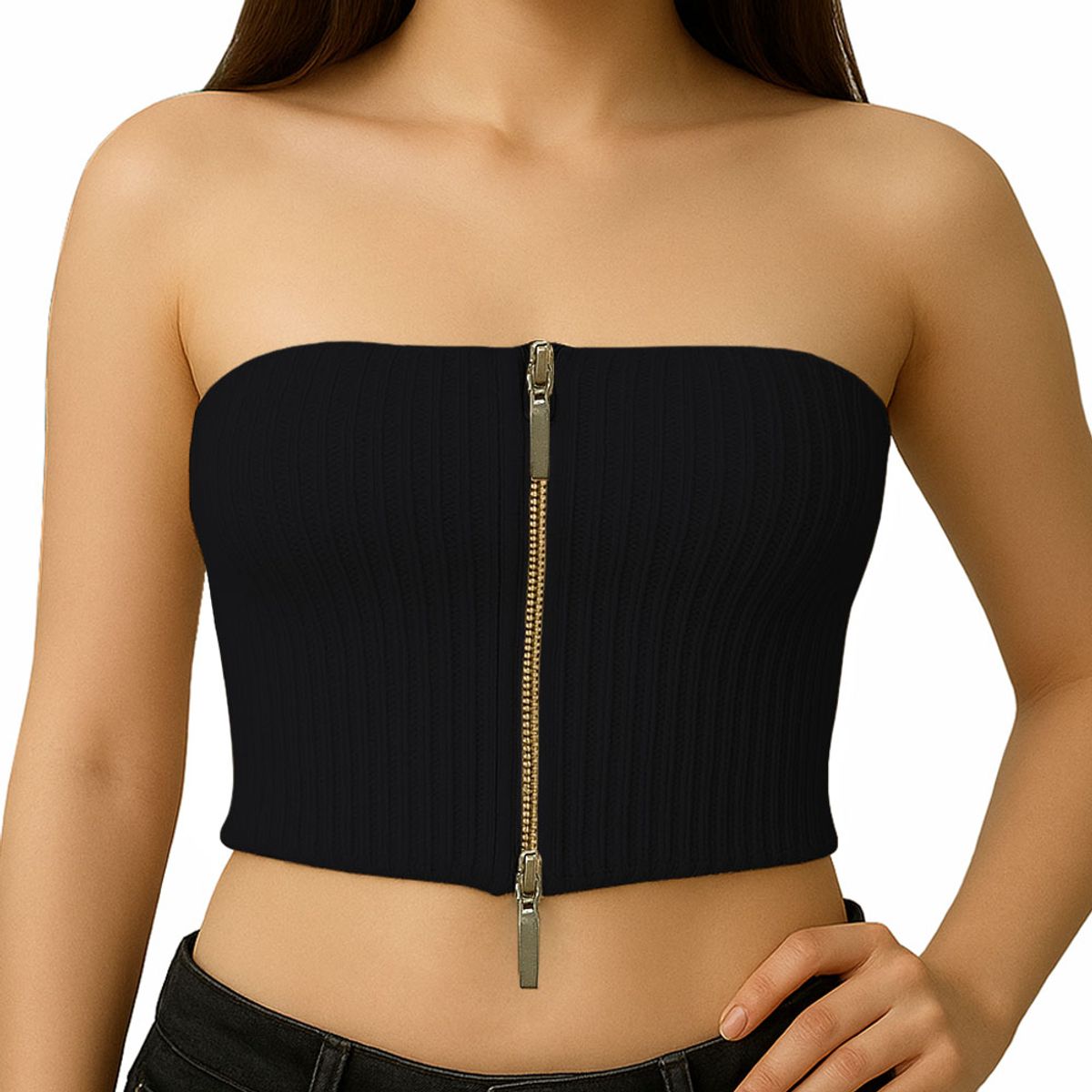 GENERICO - Top Strapple Doble Cierre 474G Lid-10 Hilo Tacto Color Negro