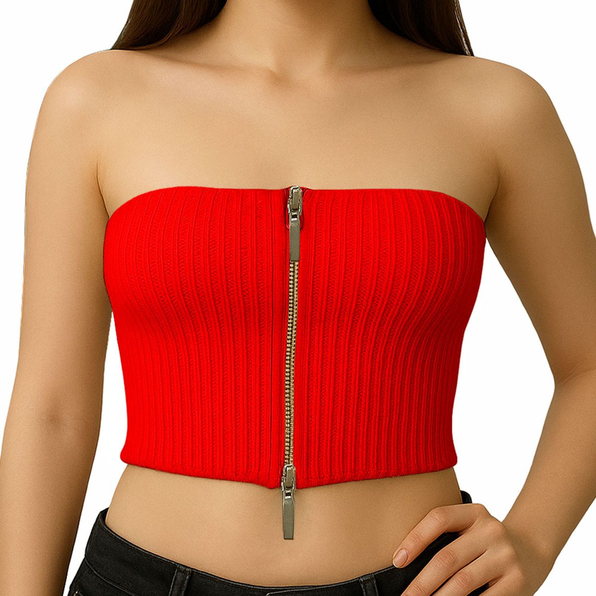 GENERICO - Top Strapple Doble Cierre 474G Lid-10 Hilo Tacto Color Rojo