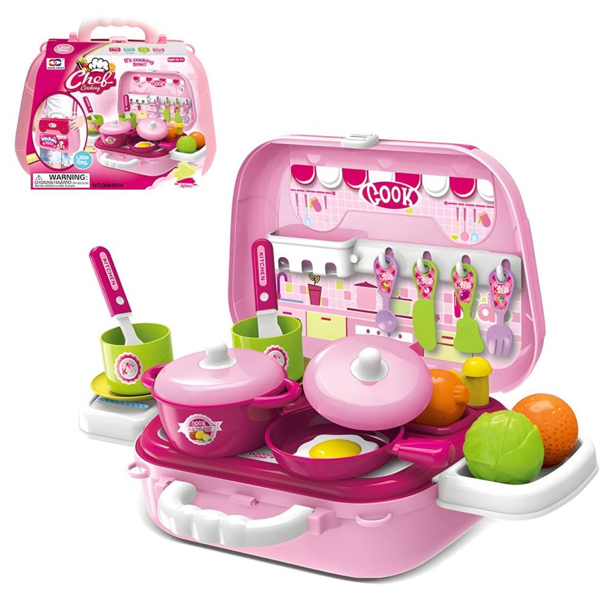 GENERICO - Kit Cocina Juguete Maleta Portátil 2 en 1