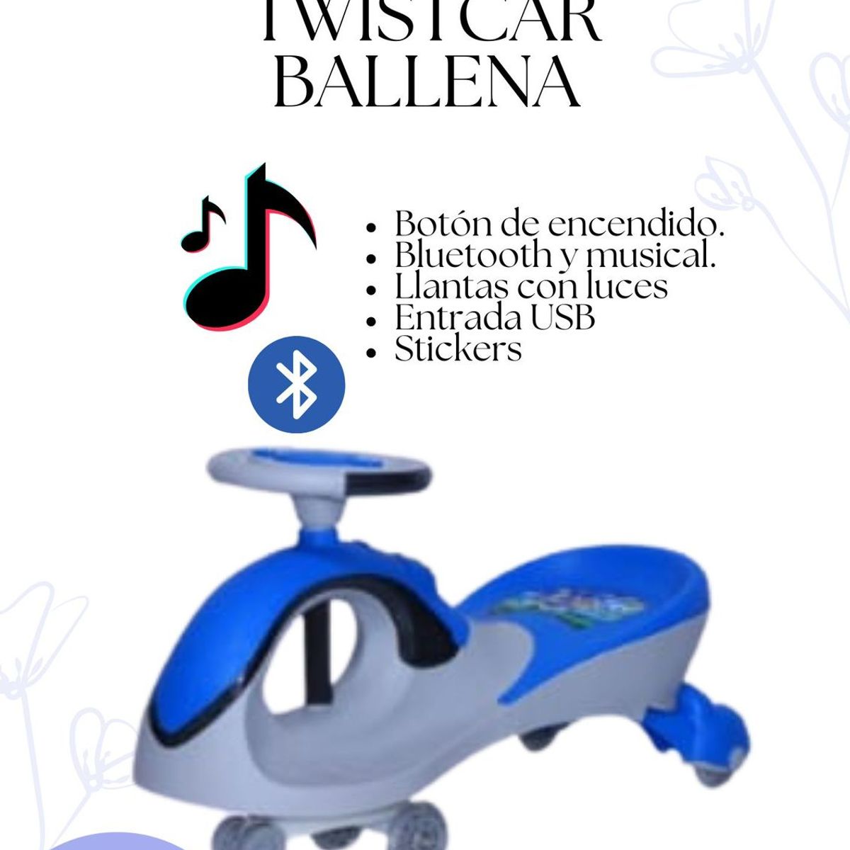 OKA - TWISTCAR BALLENA DE NIÑO - AZUL Y PLOMO