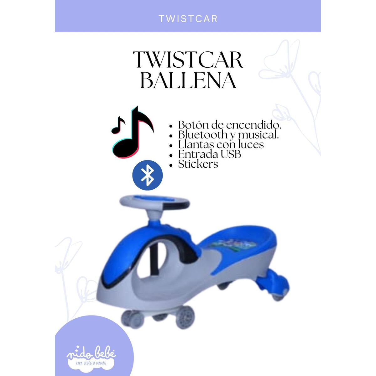 OKA - TWISTCAR BALLENA DE NIÑO - AZUL Y PLOMO