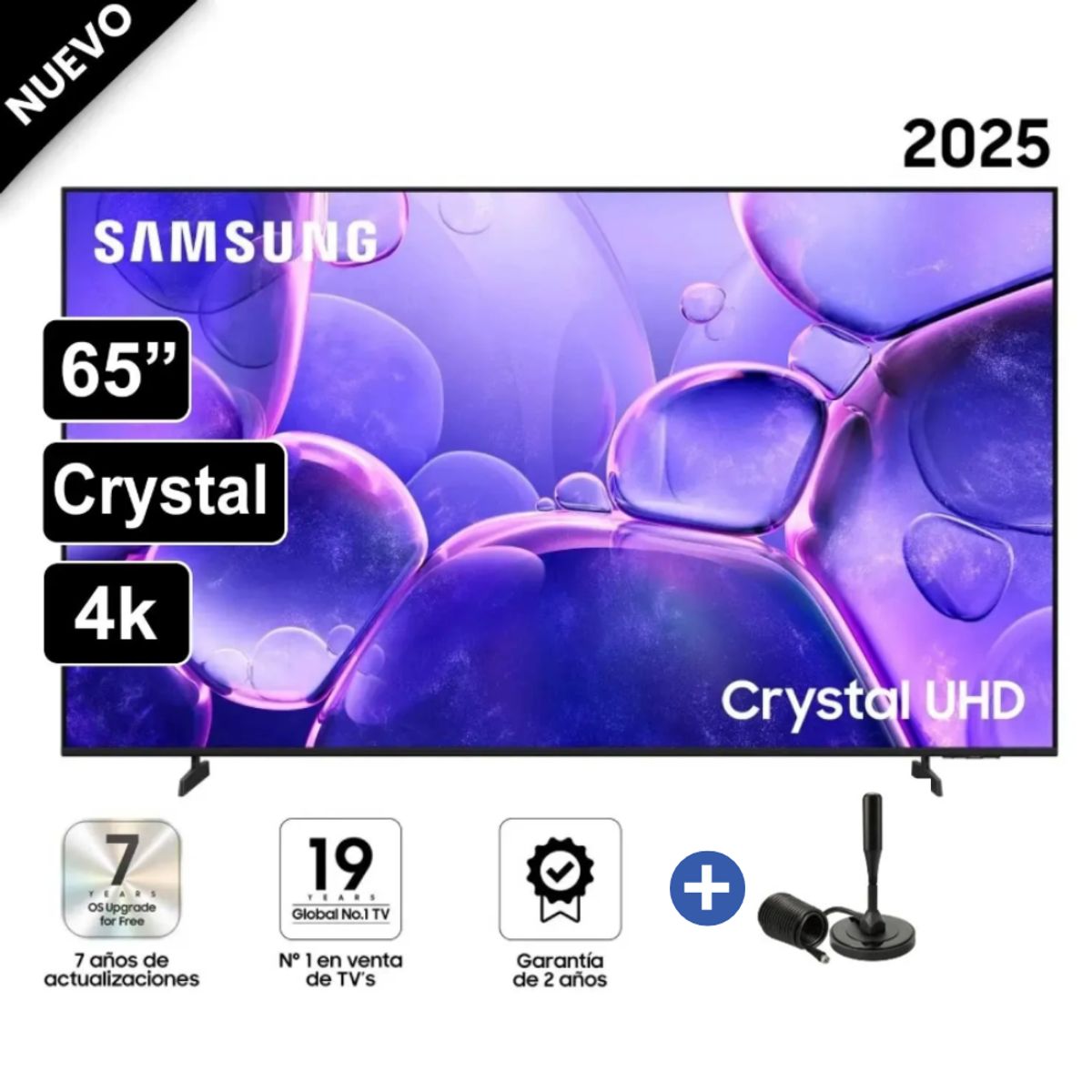 SAMSUNG - Televisor Samsung Smart TV 65"Crystal UHD 4K UN65U8000FGXPE + Antena Digital 2025