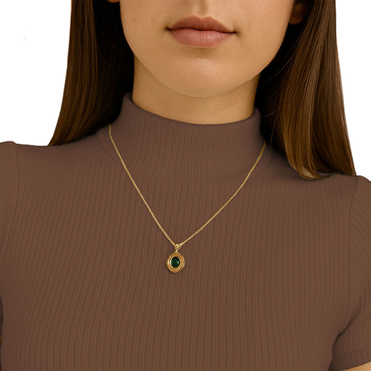 GENERICO - Polo Mujer Cafarena Manga Corta Sab 801-12 Rib Grueso Color Marron