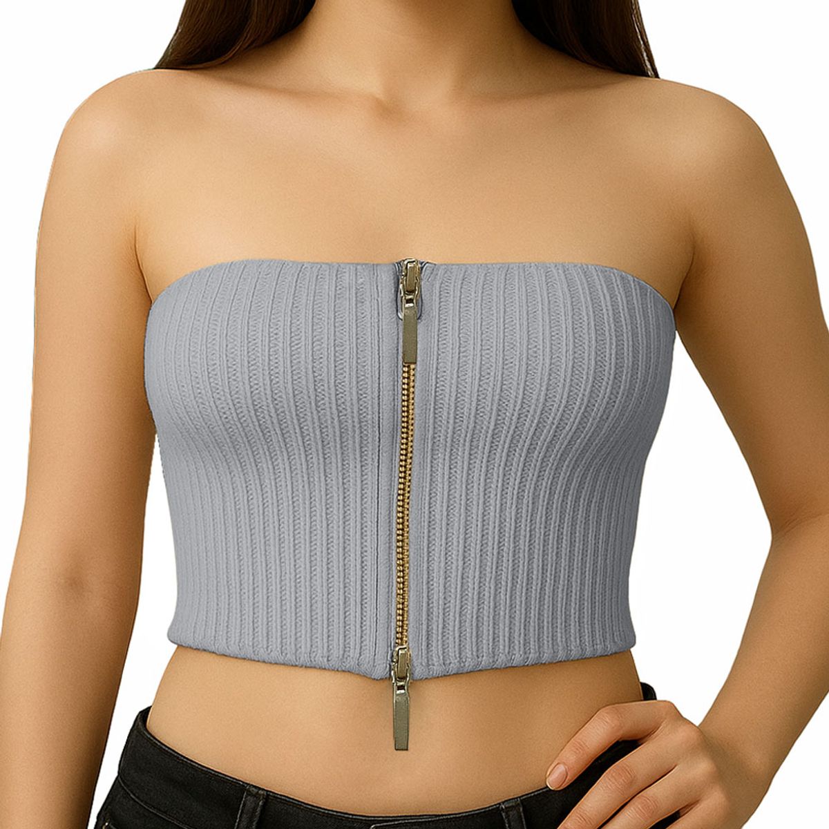 GENERICO - Top Strapple Doble Cierre 474G Lid-10 Hilo Tacto Color Beige