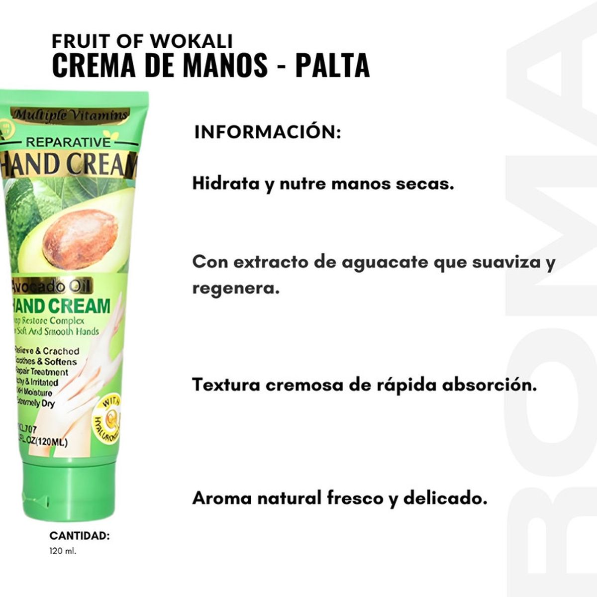 WOKALI - PACK 3 CREMA DE MANOS PALTA 120ML WOKALI
