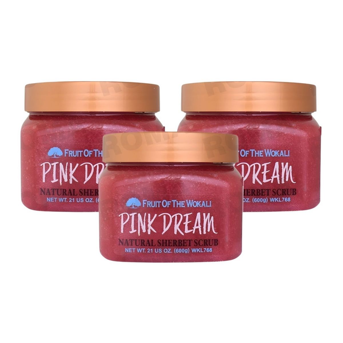 WOKALI - PACK 3 EXFOLIANTE CORPORAL PINK DREAM 600G WOKALI