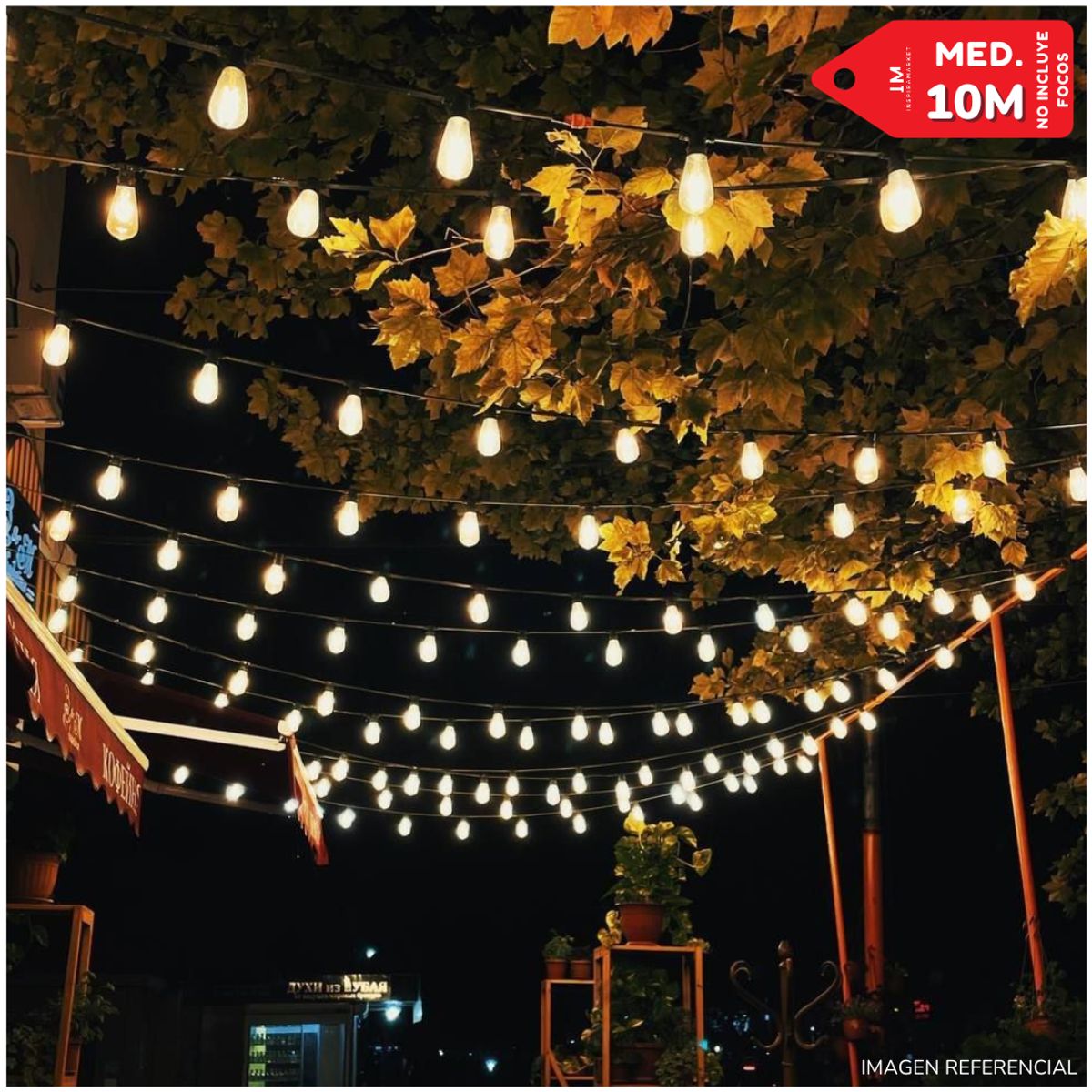 INSPIRA MARKET - Guirnalda colgante para luces cadena exterior interior decoración 10m