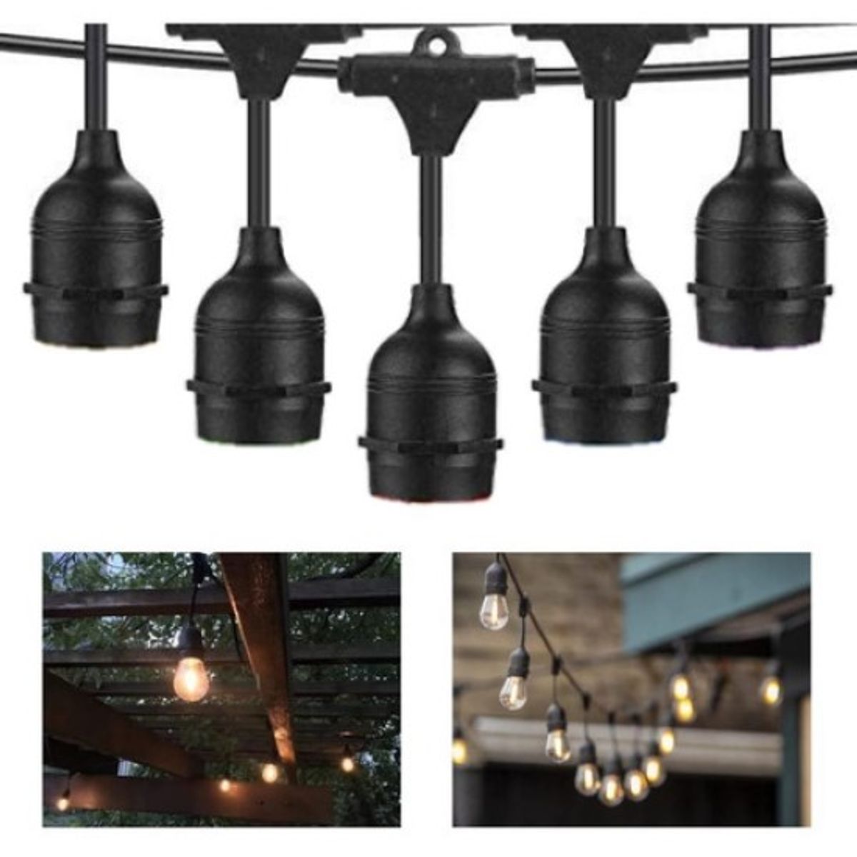 INSPIRA MARKET - Guirnalda colgante para luces cadena exterior interior decoración 10m