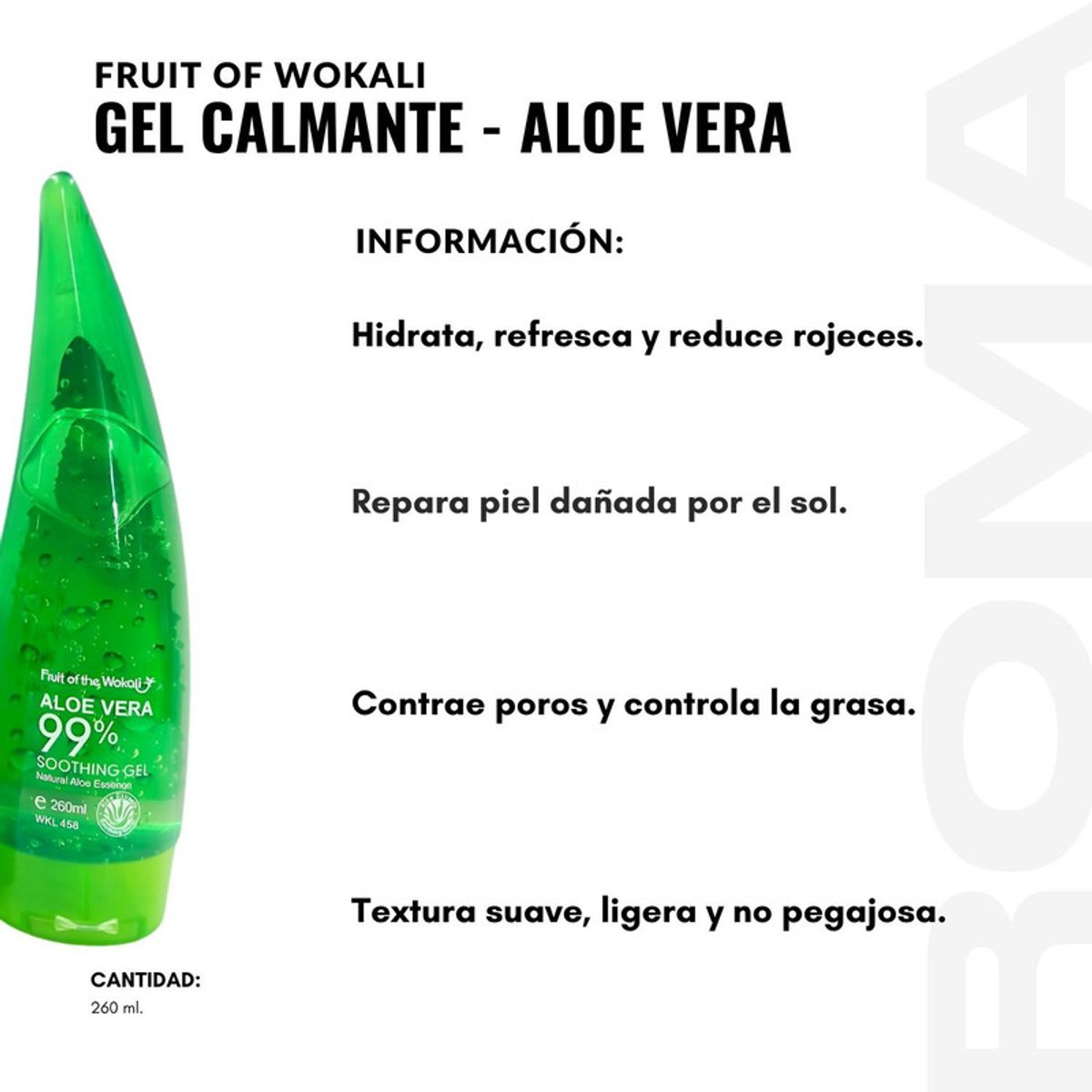 WOKALI - GEL CALMANTE ALOE VERA 260ML WOKALI