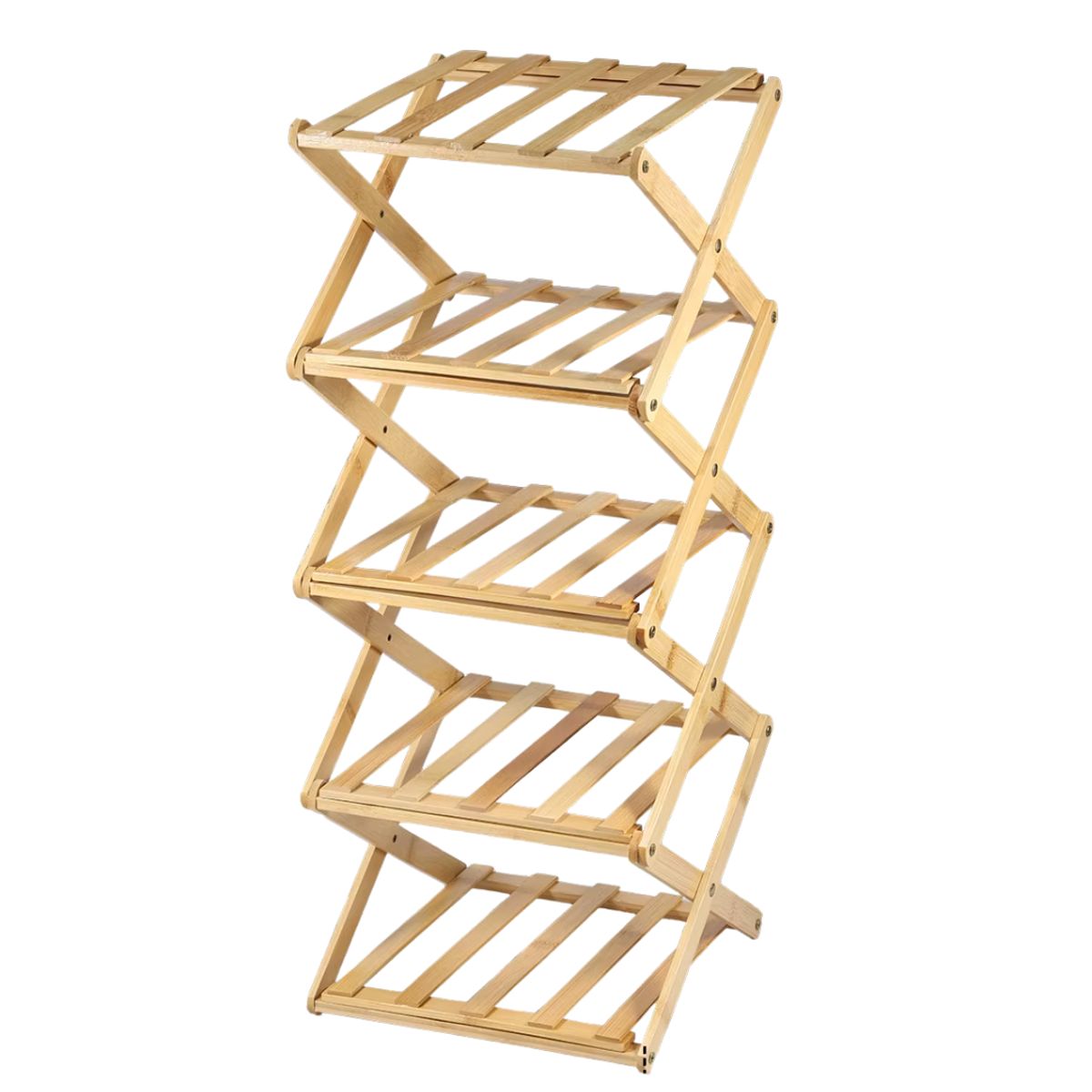 INSPIRA MARKET - Organizador Zapatero Plegable Bambu 5 Niveles