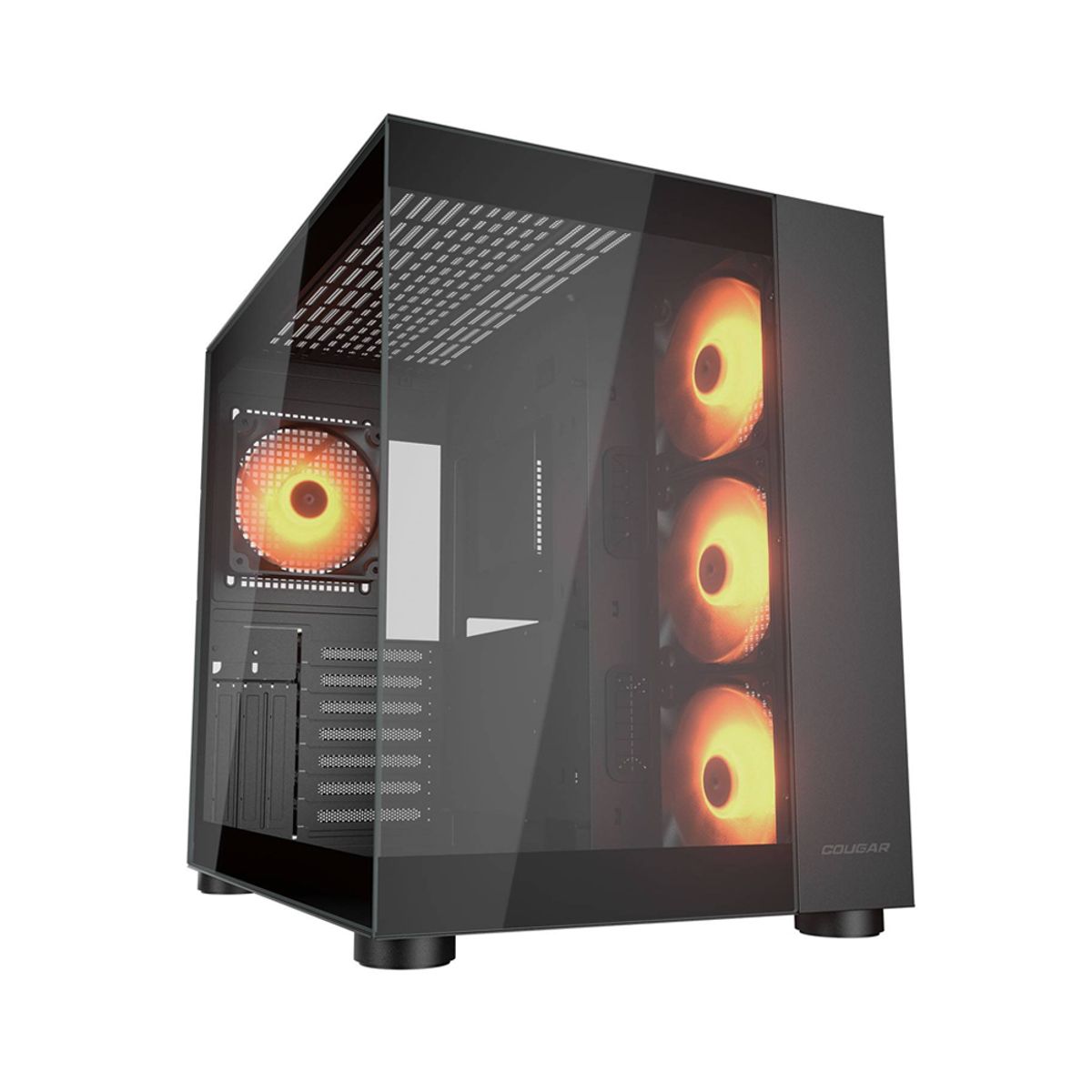 COUGAR - Gabinete Cougar Cgr-5Ka1B-Rgb Atx Media Torre Negro Cristal 4 Ventiladores 3 Usb 3.0 1 Usb