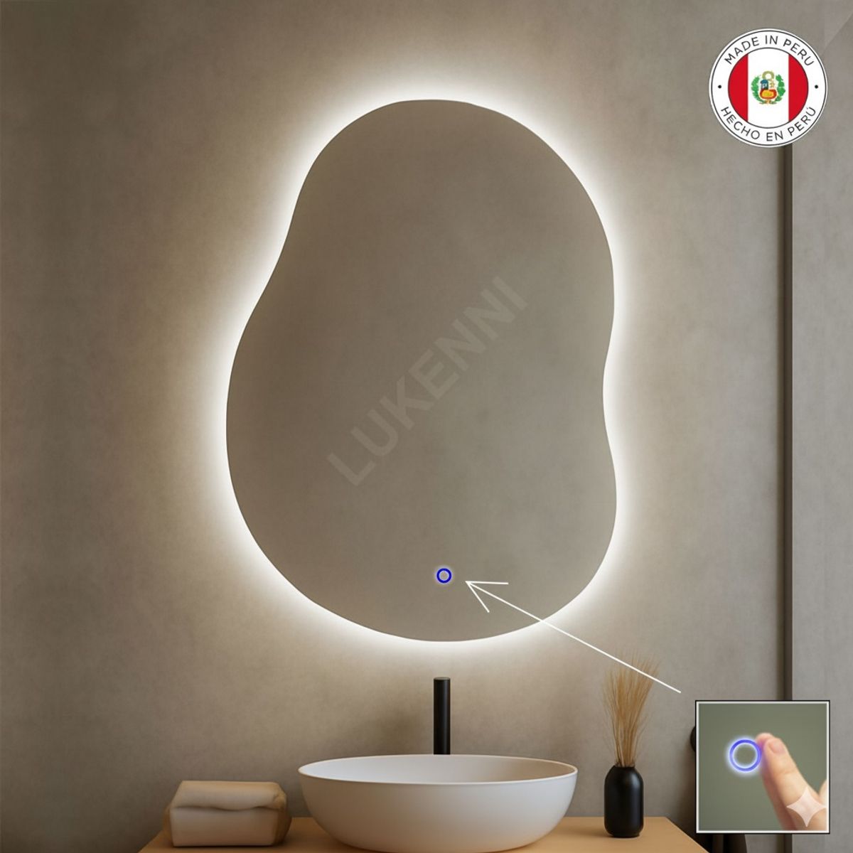 OEM - Espejo LED Tactil 50x70 cm TEMUC Luz blanca