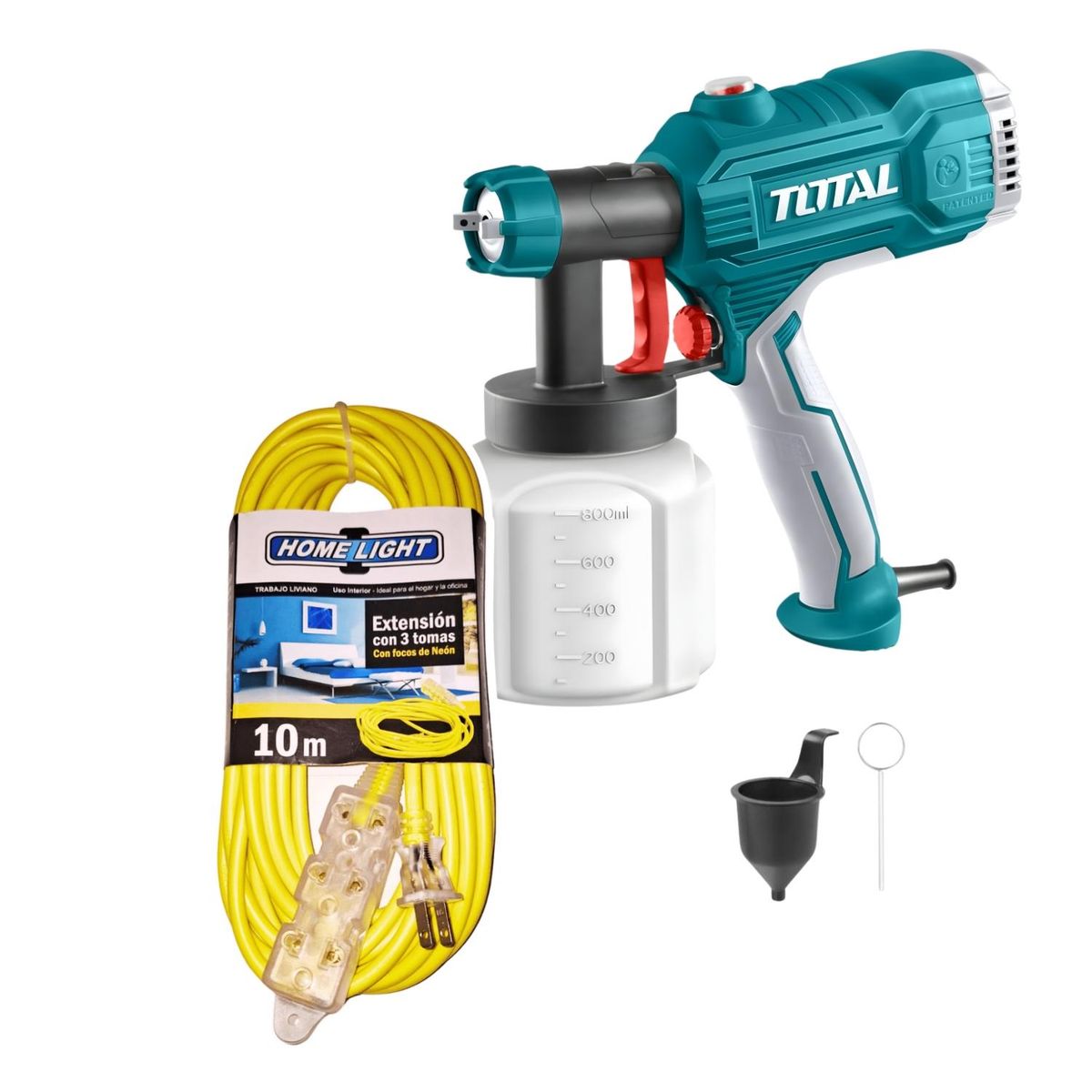 TOTAL TOOLS - Pistola para pintar 450W Total + Extension 10m Home Light