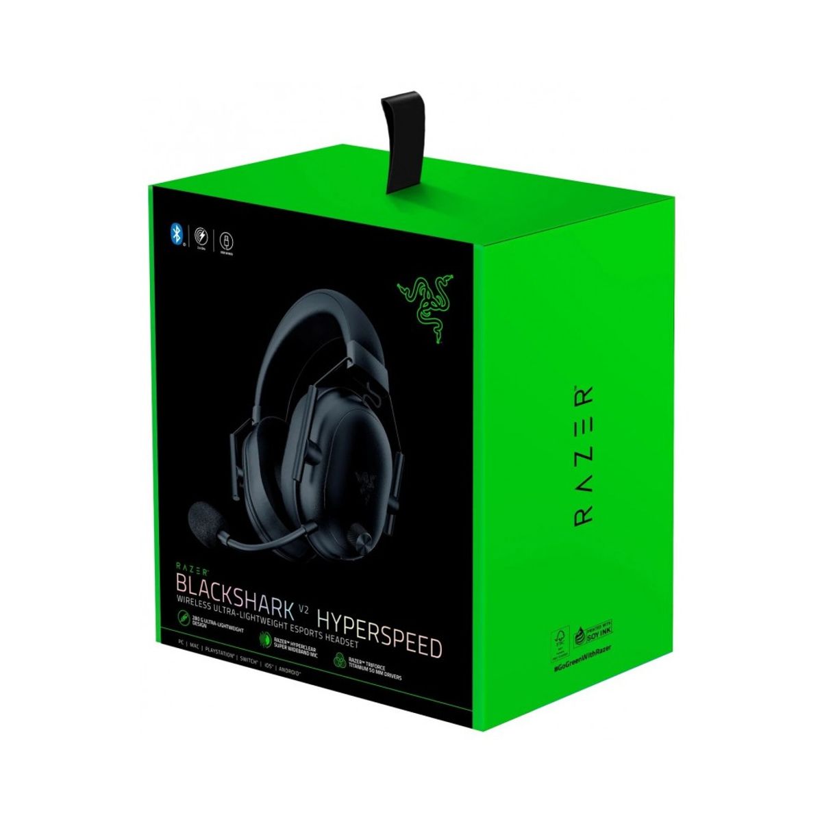 RAZER - Auricular Razer Blackshark V2 Hyperspeed Tamaño Completo Bluetooth 24 Ghz Inalámbrico